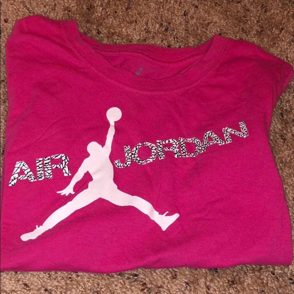 Hot pink Air Jordan shirt kids
